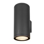 SLV Enola Up/Down Wandleuchte Aluminium Grau Rund 55W 6000lm - 930-940 CCT | Außenbeleuchtung - IP65 - Höchste Farbwiedergabe