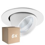 Mehrfachpackung 6x Noxion LED-Spot Forza V2 Aluminium Weiß 28/32/36/40W - 3300/3700/4100/4500lm 36D - 930-940-957 CCT | 160mm - Ausschnitt 145mm - Höchste Farbwiedergabe