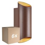 Mehrfachpackung 6x Nordlux Nico Wandleuchte Aluminium Rostig Up & Down | IP54 - Geeignet für 2x GU10